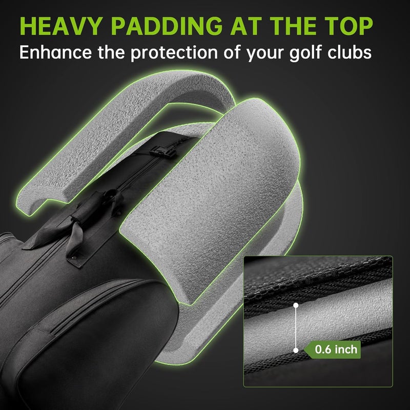 APTY Padded Golf Club Travel Bag with Wheels, Golf Luggage Case Cover for Airlines - 1680D Wear-Resistant Oxford, Waterproof Coating Layer, Universal Size - Image 4